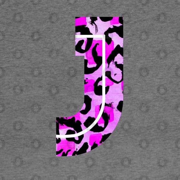 Abstract Letter J Watercolour Leopard Print Alphabet by Squeeb Creative